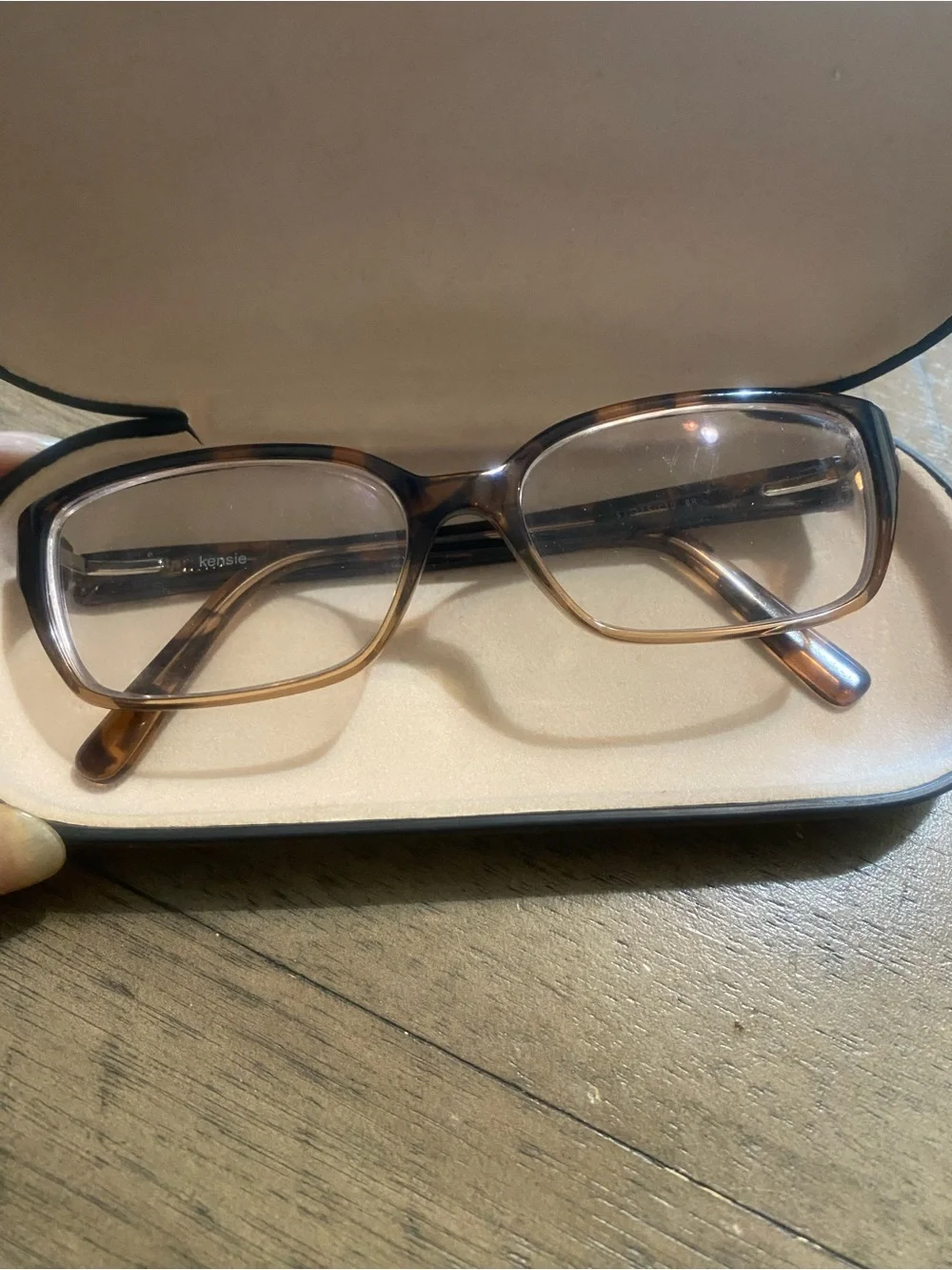 Kensie Brown Tortoiseshell Rectangle Reading Glasses